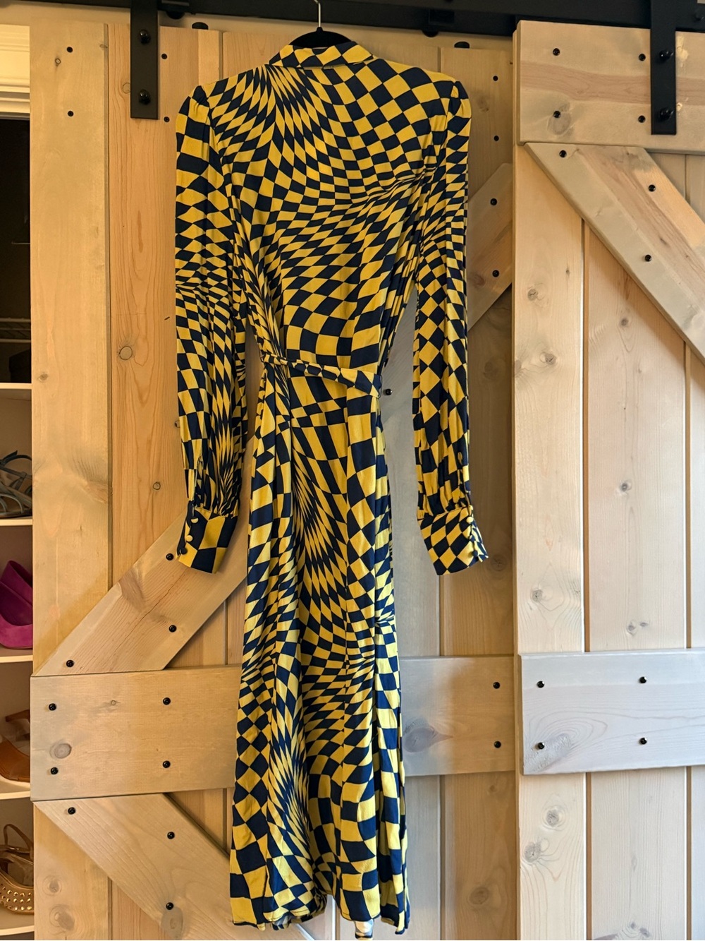 Karen Britchick The Drop Geometric Midi Shirt Dress with Tie Waist - Picture 8 of 9